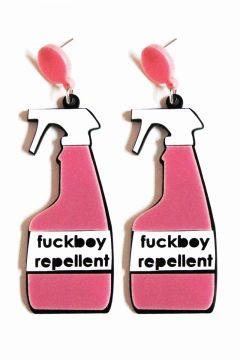 Pink "F*ckboy Repellent" Earrings