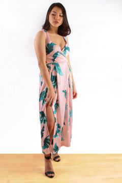 Pink Tropical Dress - Front